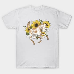 Sunflower unicorn horse art T-Shirt